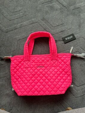 MZ Wallace Quilted Mini Tote in Neon Pink